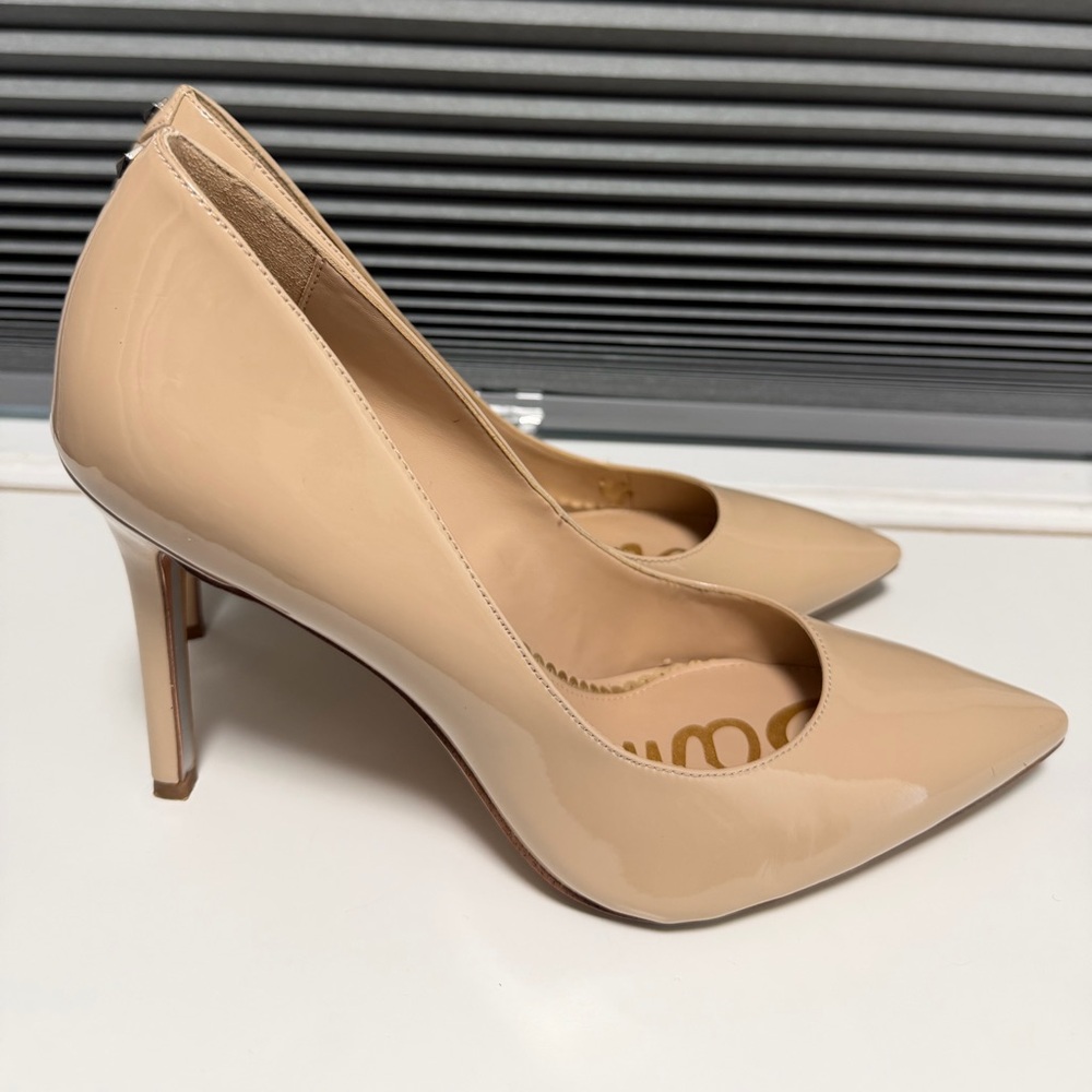 Sam Edelman Nude Patent Pointed-Toe Stiletto Pumps